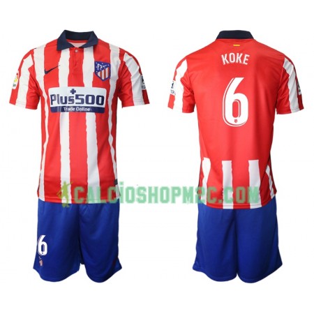 Atlético Madrid Koke 6 Bambino Maglia Prima 2020/2021 Manica Corta (+ Pantaloncini)